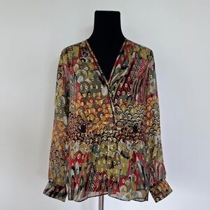 Zadig & Voltaire Metallic Pattern Silk Top